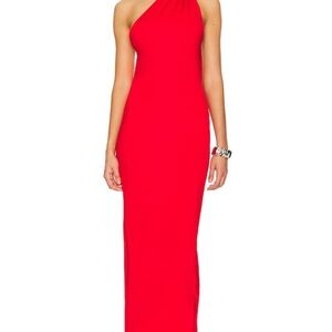 NBD Red One-Shoulder Column Gown